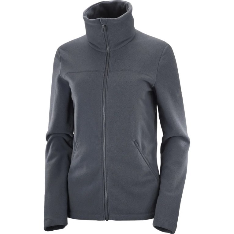 Black Salomon Essential Cosy Fleece Full Zip Women's Jackets | IE NH8549